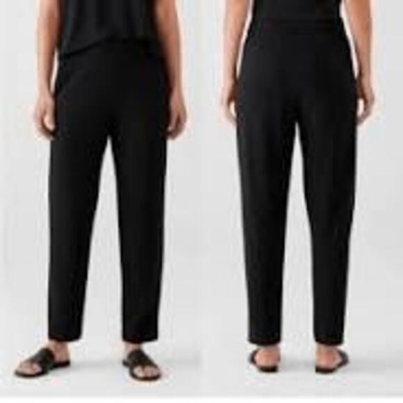 Eileen Fisher $198 ponte Stretch Tencel Black Ankle Pant XL NEW - Picture 2 of 6